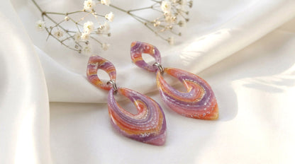 Sonnenuntergang Polymer Clay Ohrringe – Kollektion Mystic Sunset