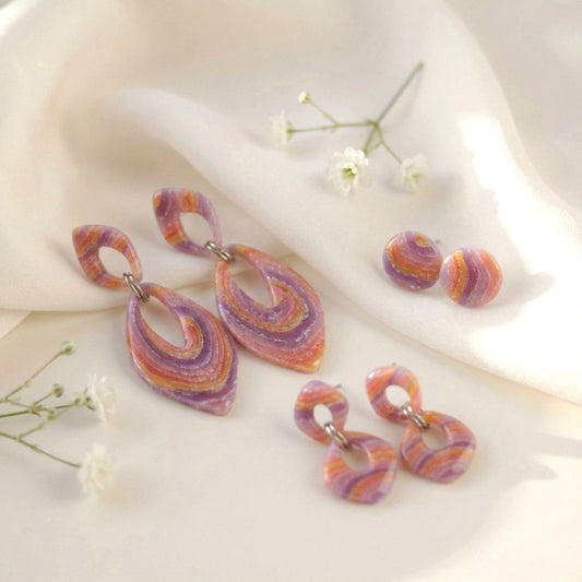 Sonnenuntergang Polymer Clay Ohrringe – Kollektion Mystic Sunset