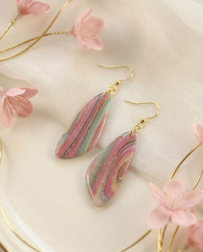 Elegante Polymer Clay Ohrringe – Kollektion Gilded Marble