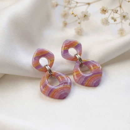 Sonnenuntergang Polymer Clay Ohrringe – Kollektion Mystic Sunset