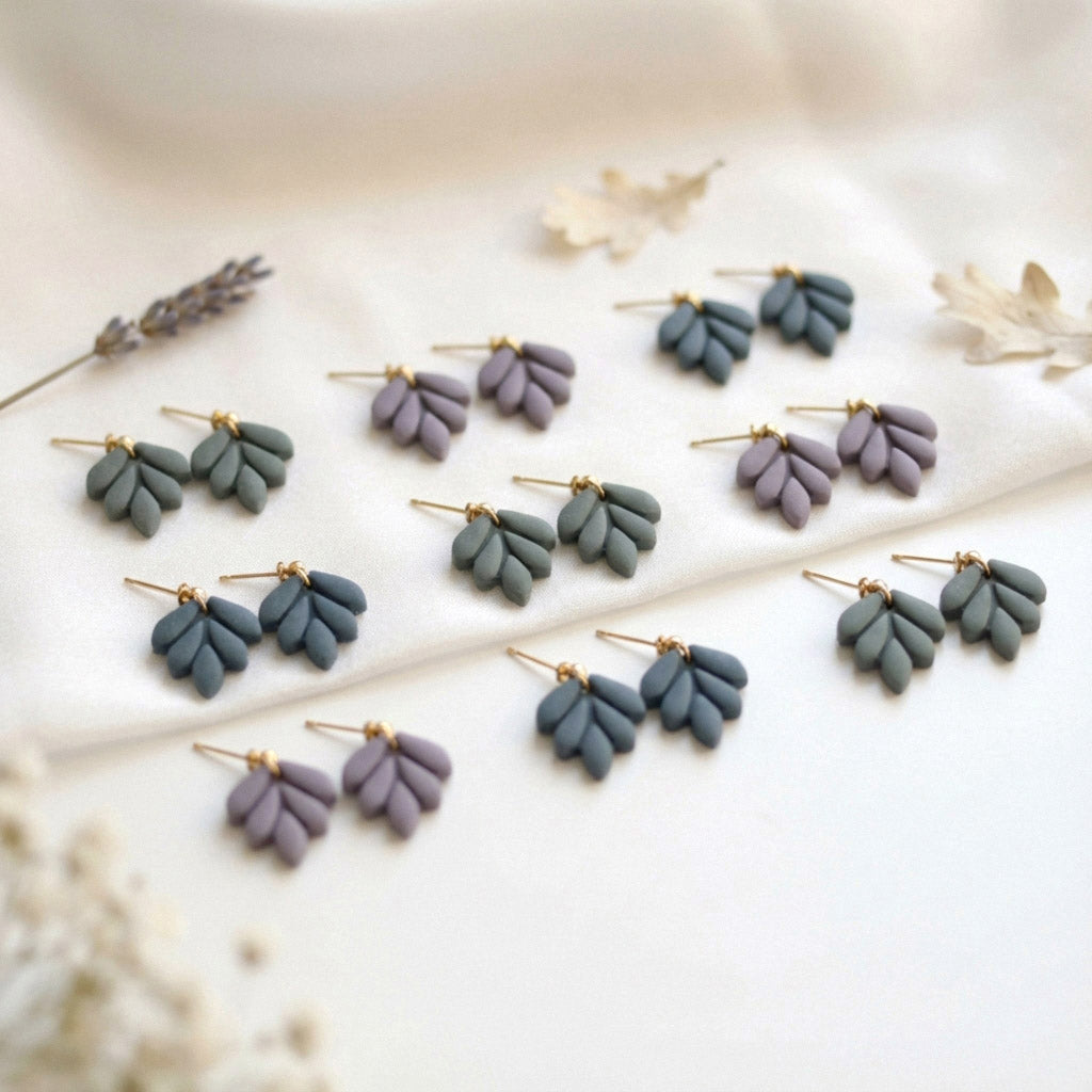 Kleine Blatt Ohrringe – Handgefertigte Polymer Clay Statement Ohrringe | Dewlight