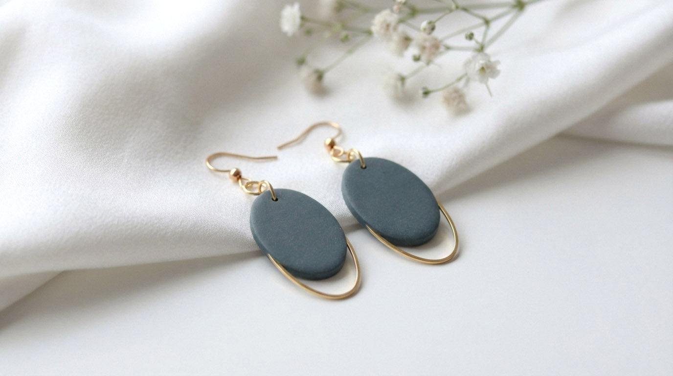 Ovale Polymer Clay Ohrringe – Statement Schmuck | Dewlight Kollektion