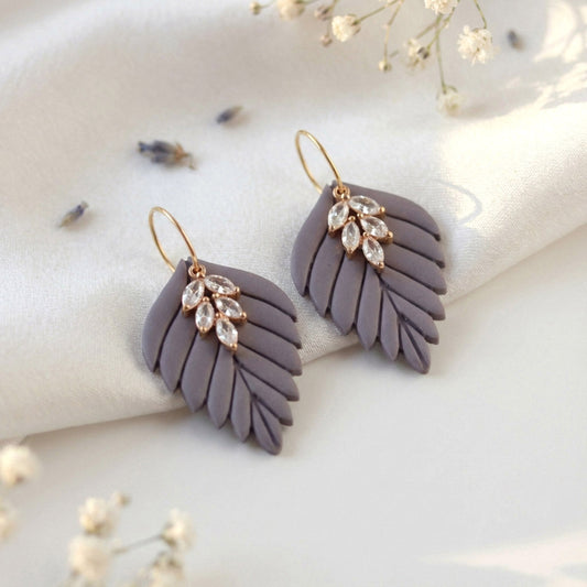 Große Herbst Blatt Ohrringe – Polymer Clay Statement Ohrringe | Dewlight Kollektion