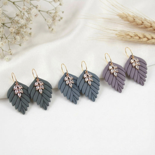 Große Herbst Blatt Ohrringe – Polymer Clay Statement Ohrringe | Dewlight Kollektion