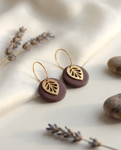 Polymer Clay Ohrringe mit Goldblatt – Statement Ohrringe | Kollektion Marlen