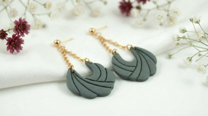 Polymer Clay Ohrringe mit Kette – Statement Hängeohrringe | Dewlight Kollektion