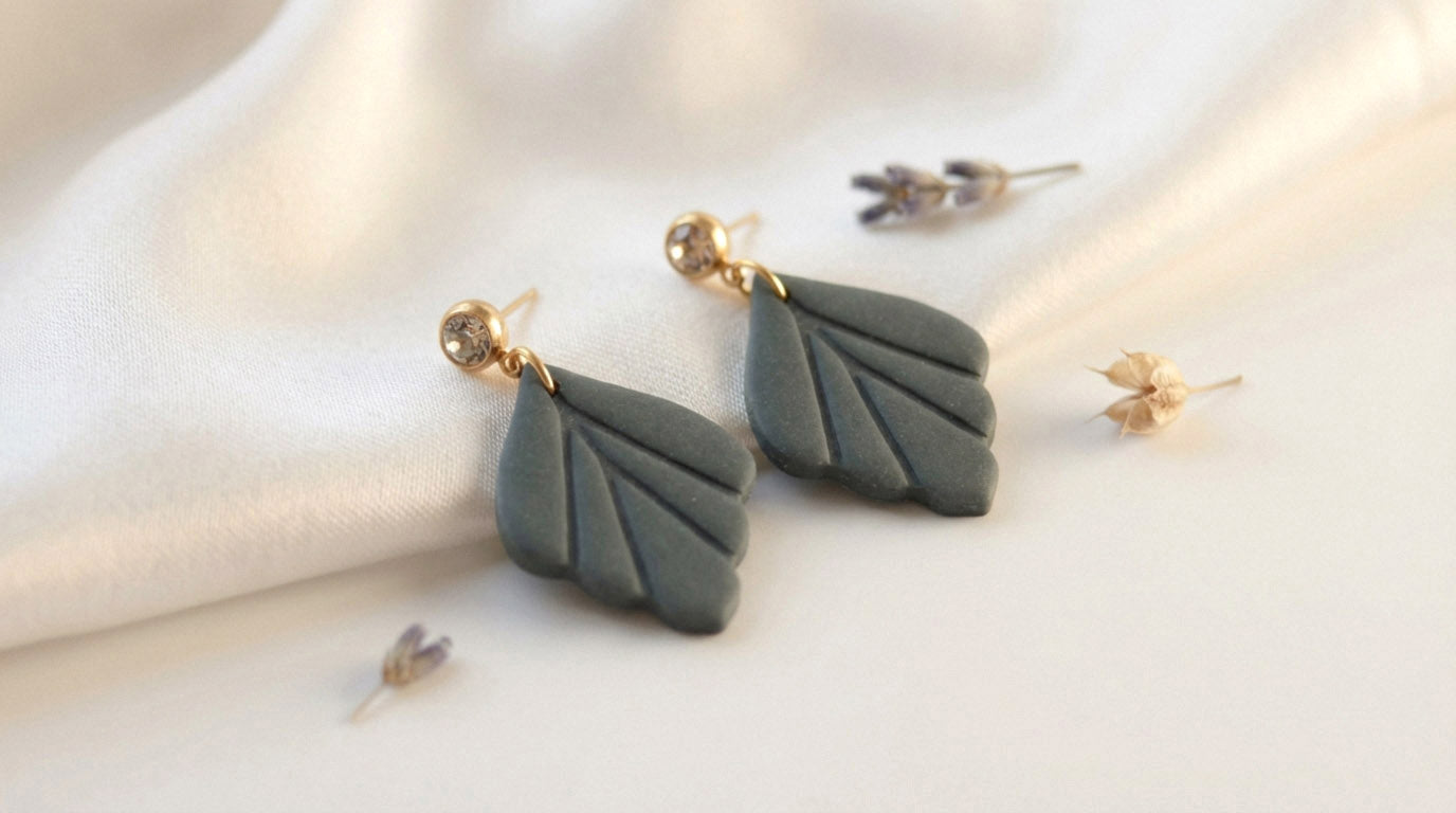 Kleine Blatt Ohrringe – Polymer Clay Statement Ohrringe | Kollektion Marlen