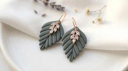 Große Herbst Blatt Ohrringe – Polymer Clay Statement Ohrringe | Dewlight Kollektion