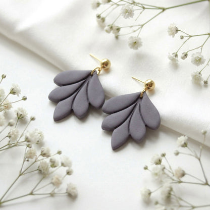 Große Blatt Polymer Clay Ohrringe – Kollektion Dewlight