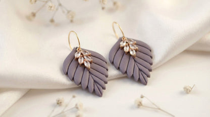 Große Herbst Blatt Ohrringe – Polymer Clay Statement Ohrringe | Dewlight Kollektion