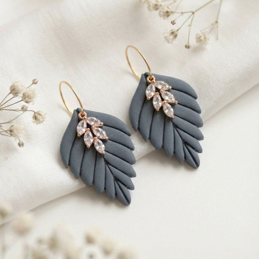 Große Herbst Blatt Ohrringe – Polymer Clay Statement Ohrringe | Dewlight Kollektion