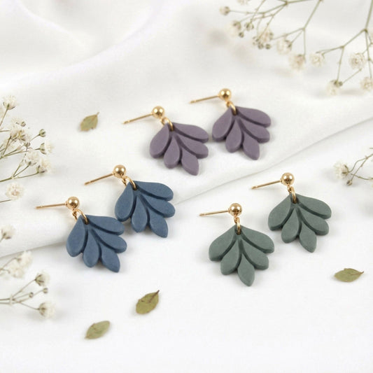 Kleine Blatt Ohrringe – Handgefertigte Polymer Clay Statement Ohrringe | Dewlight