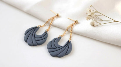 Polymer Clay Ohrringe mit Kette – Statement Hängeohrringe | Dewlight Kollektion