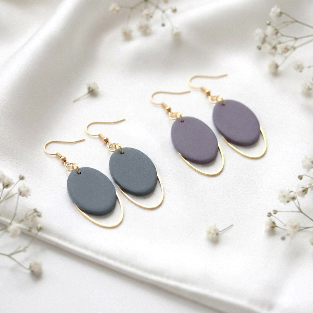 Ovale Polymer Clay Ohrringe – Statement Schmuck | Dewlight Kollektion