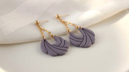 Polymer Clay Ohrringe mit Kette – Statement Hängeohrringe | Dewlight Kollektion