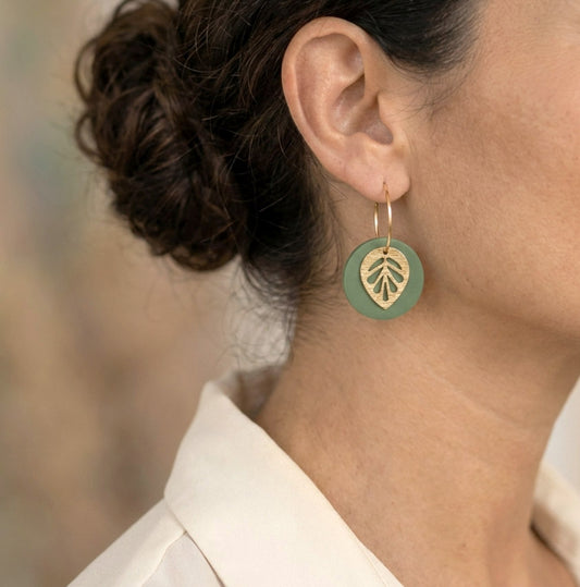 Polymer Clay Ohrringe mit Goldblatt – Statement Ohrringe | Kollektion Marlen