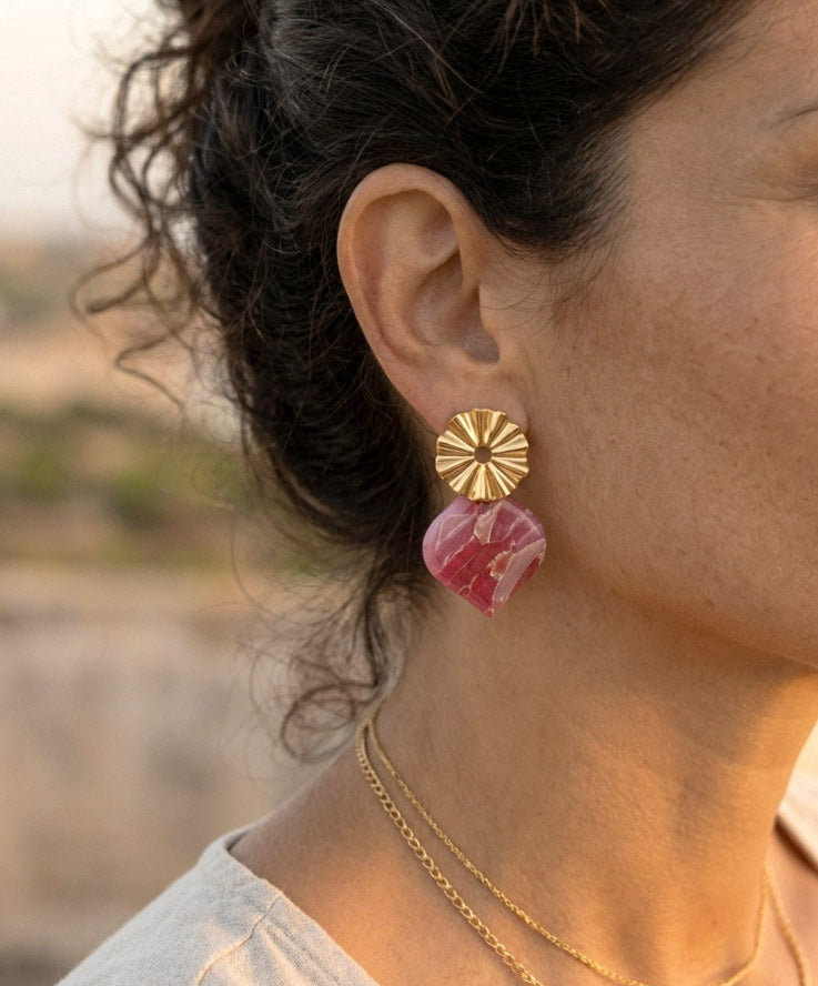 Terra Sol – Handgefertigte Boho Statement Polymer Clay Ohrringe