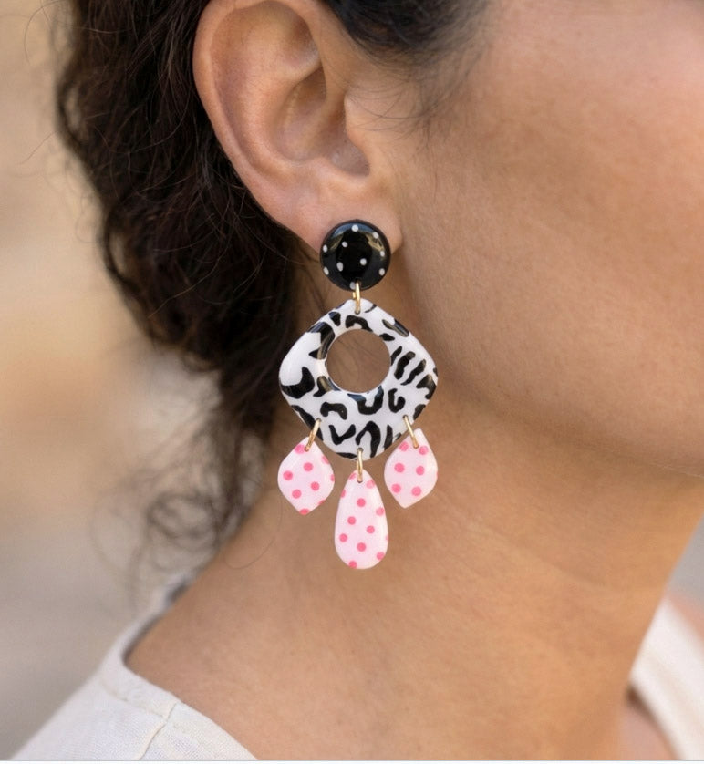 Leo Point – Handgefertigte Polymer Clay Statement Ohrringe