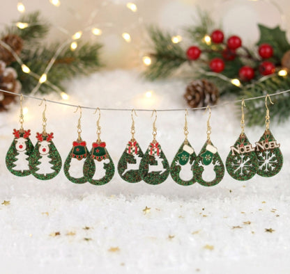Grüne Weihnachts Harz Ohrringe – Handgemachte Statement Ohrhänger