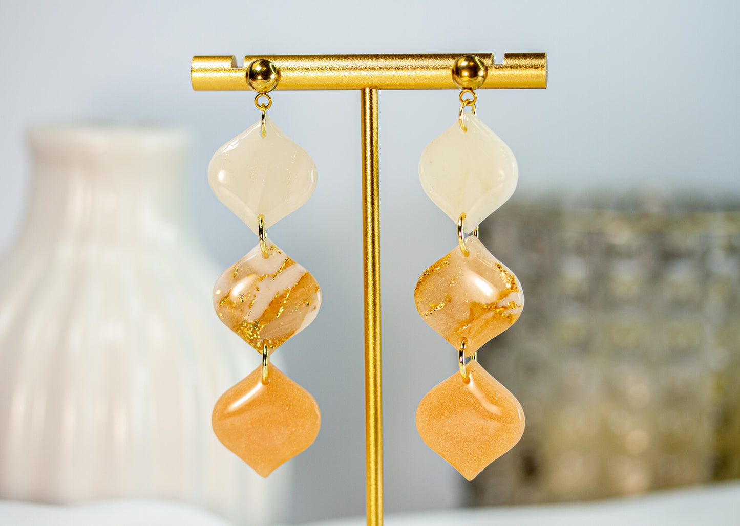 Statement Ohrringe - Wavy - Apricot Glow Collection