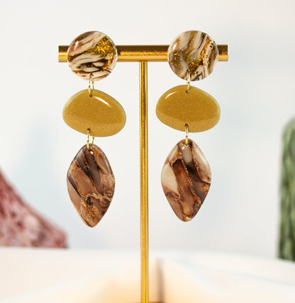 Statement Ohrringe – Leaf – Ivory Mocha Collection