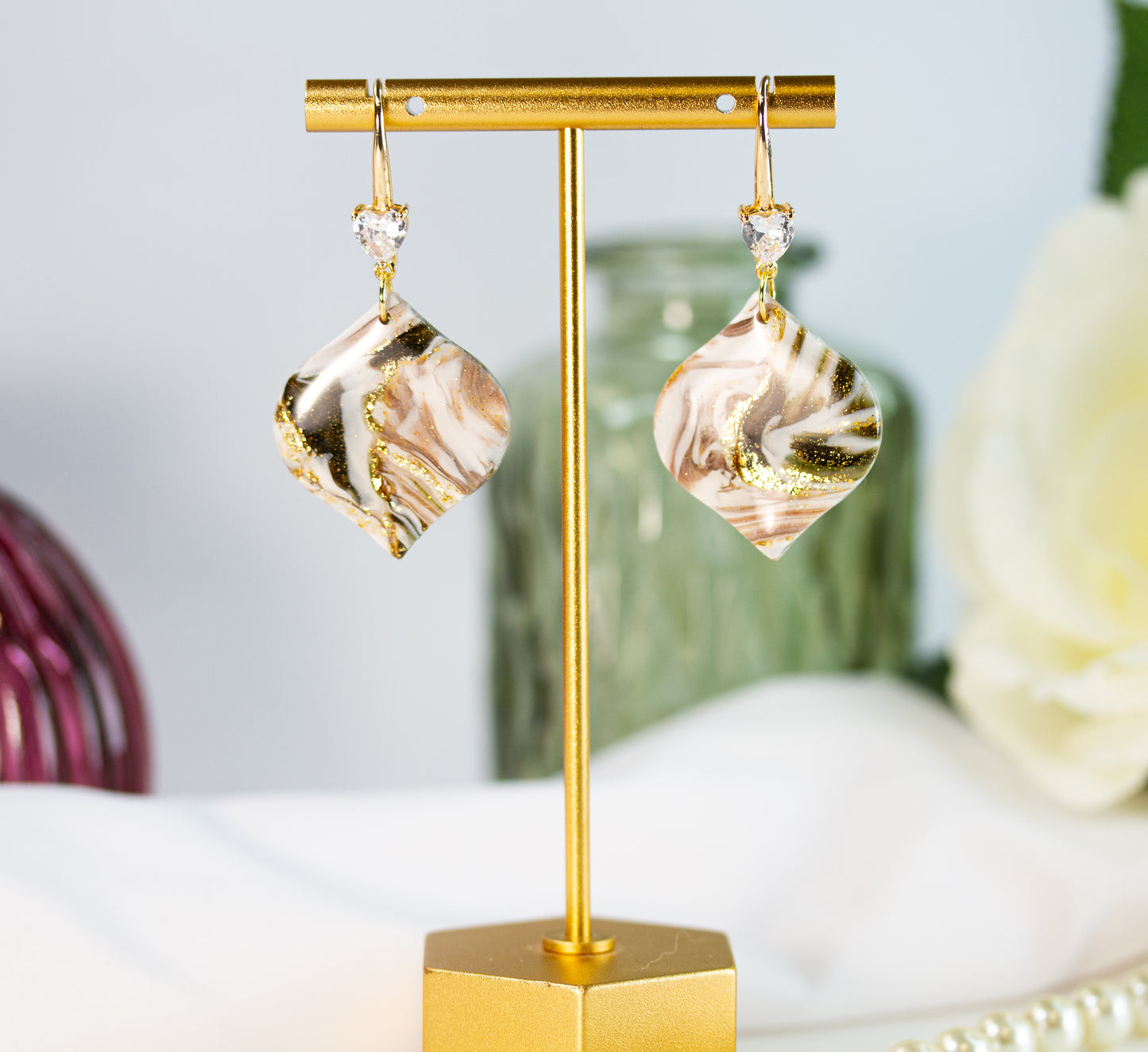 Ohrringe – Leaf – Ivory Mocha Collection