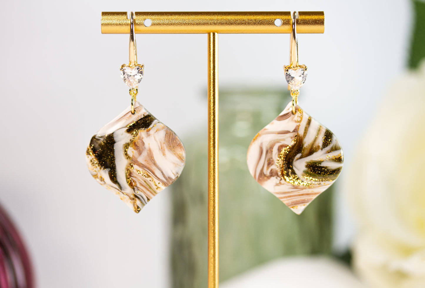 Ohrringe – Leaf – Ivory Mocha Collection