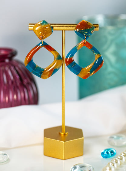 Statement Ohrringe – Cut Out Square – Sunset Lagoon Collection