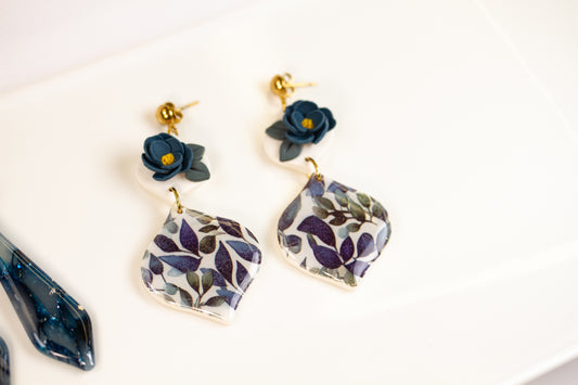 Statement Ohrringe – 3D Blume – Midnight Bloom Collection