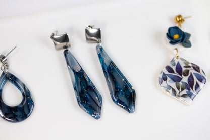 Lange Statement Ohrringe – Midnight Bloom Collection