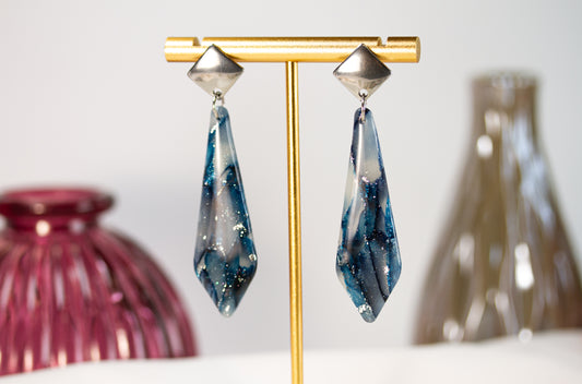 Lange Statement Ohrringe – Midnight Bloom Collection