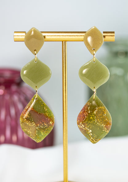 Olive Glow Trio – Ohrringe
