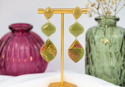Olive Glow Trio – Ohrringe