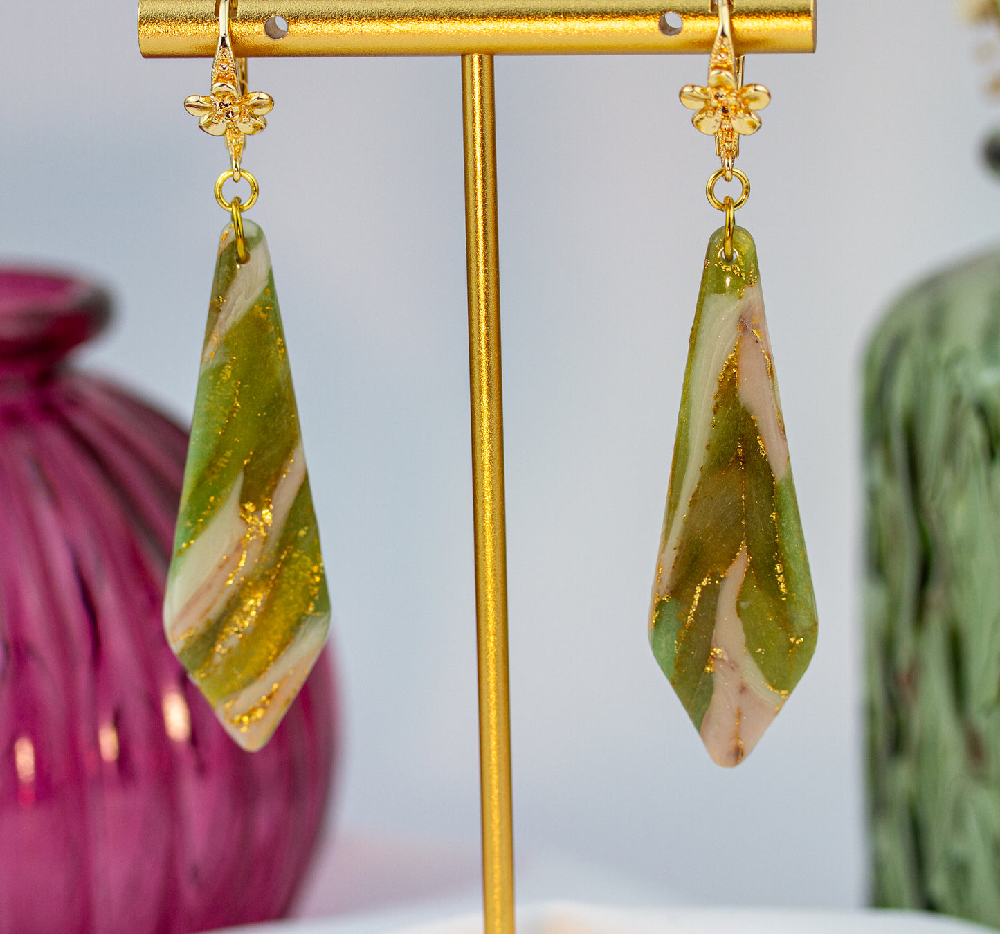 Ohrringe – Lang – Sage Marble Collection