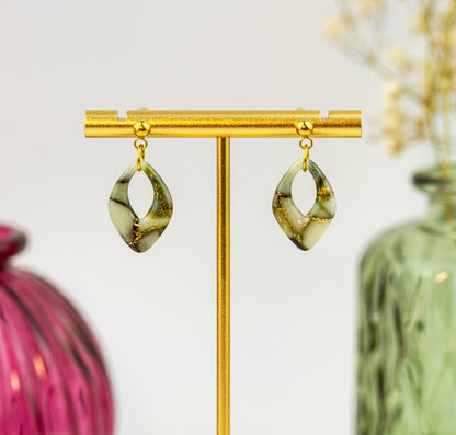 Ohrringe – Marmorblatt Mini – Sage Marble Collection
