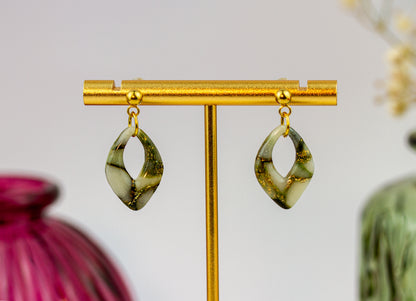 Ohrringe – Marmorblatt Mini – Sage Marble Collection