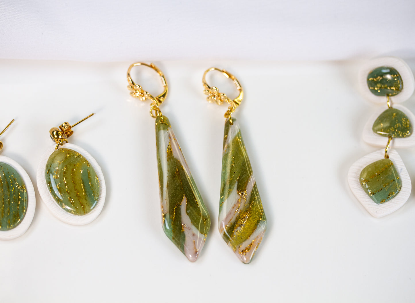 Ohrringe – Lang – Sage Marble Collection