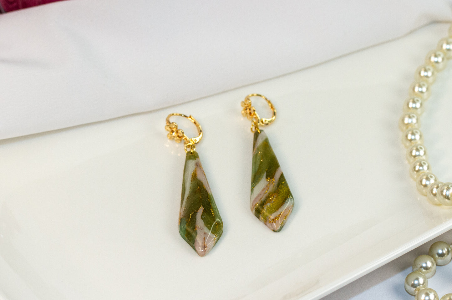 Ohrringe – Lang – Sage Marble Collection