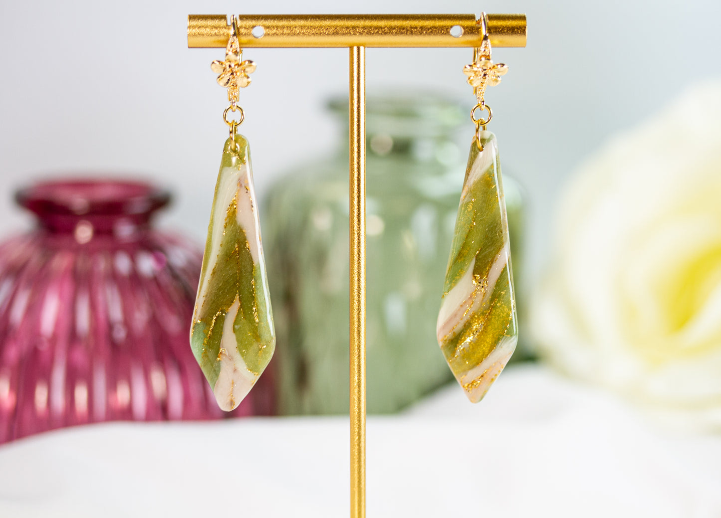 Ohrringe – Lang – Sage Marble Collection