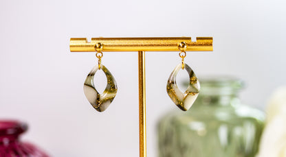 Ohrringe – Marmorblatt Mini – Sage Marble Collection