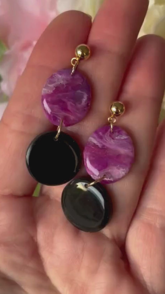 Berry Noir Marble - Ohrringe