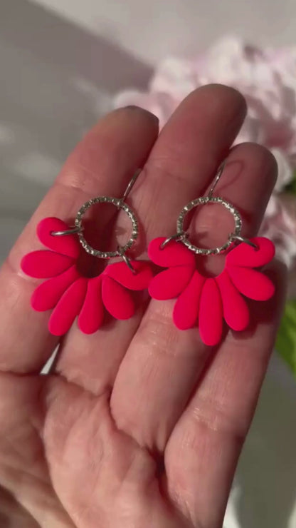 Coral Bloom Fan – Silver - Ohrringe
