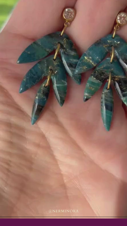 Emerald Noir Marble - Ohrringe
